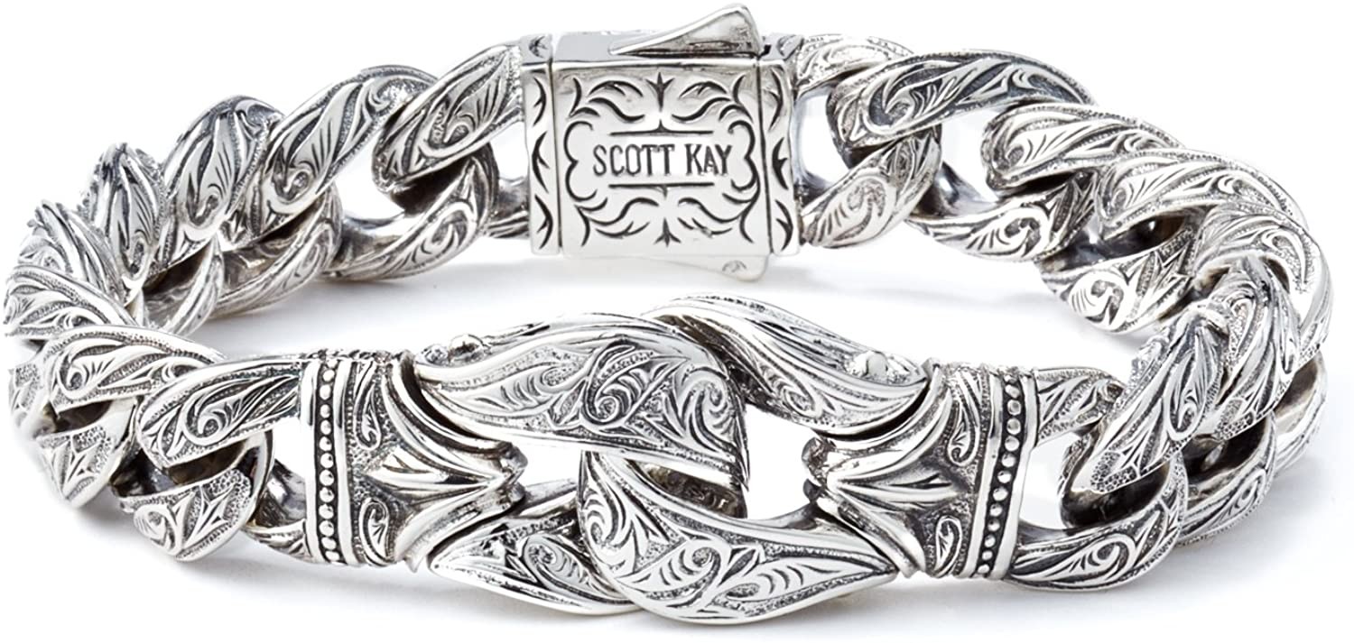 Scott Kay Guardian Collection Sterling Silver Bracelet with 18k Gold Accent on Clasp