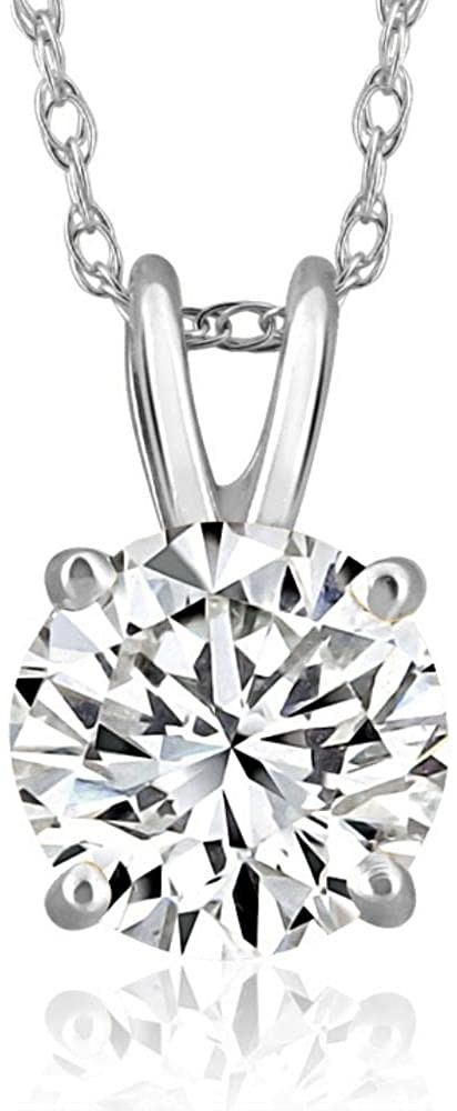 Certified 1.87Ct Diamond Solitaire Pendant White Gold Necklace Lab Grown (GH/I1)